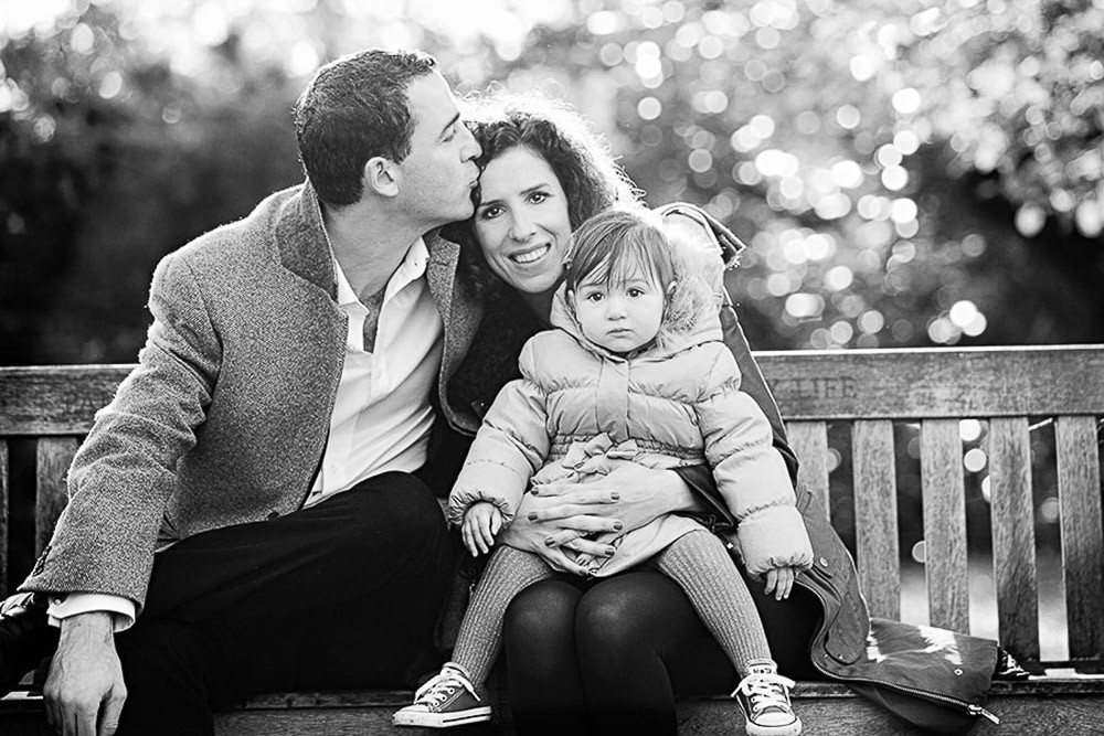 black and white family photoshoot Hyde Park London