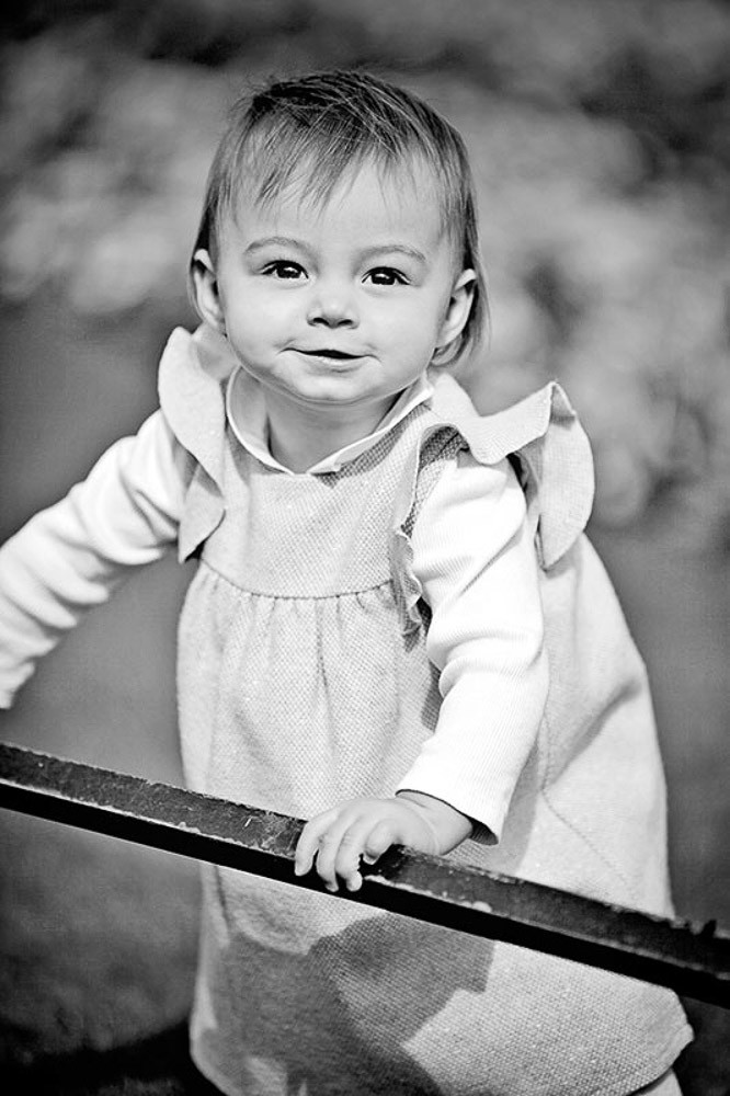 black and white baby portrait Hyde Park London