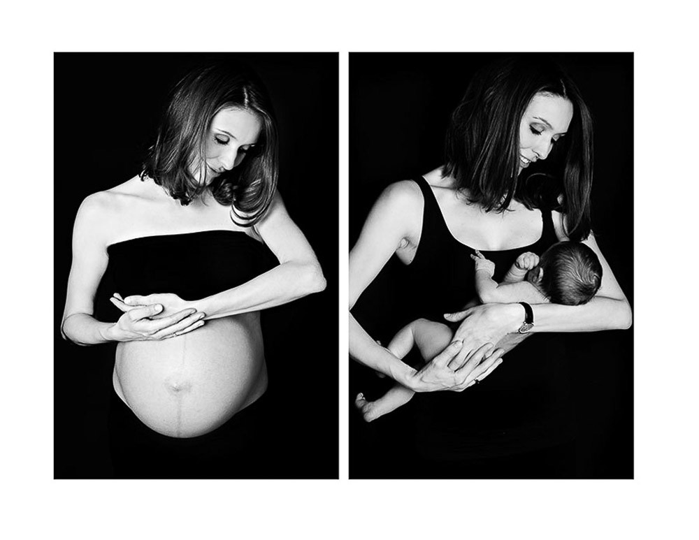 maternity photoshoot before and after
