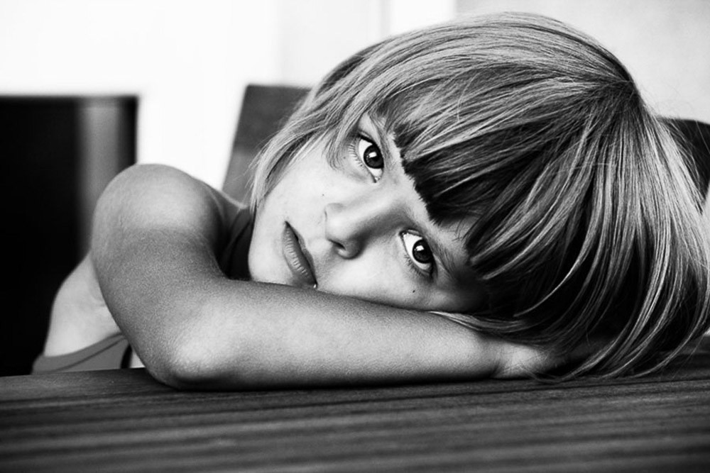 black and white children photography