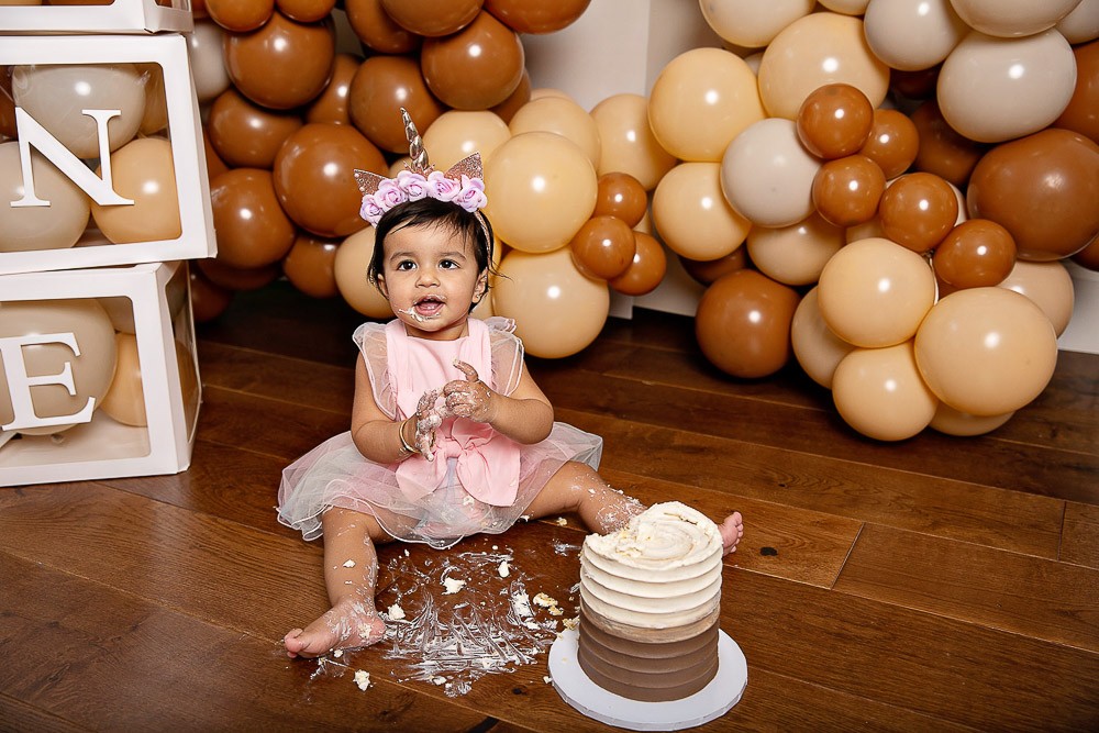 cake smash first birthday photography