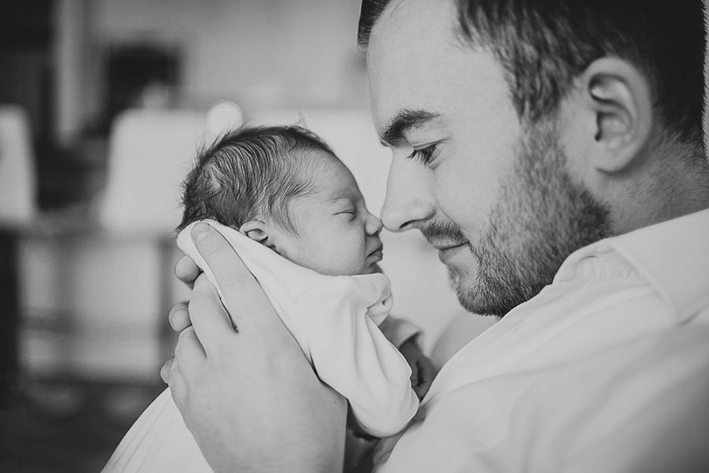newborn baby with dad portrait