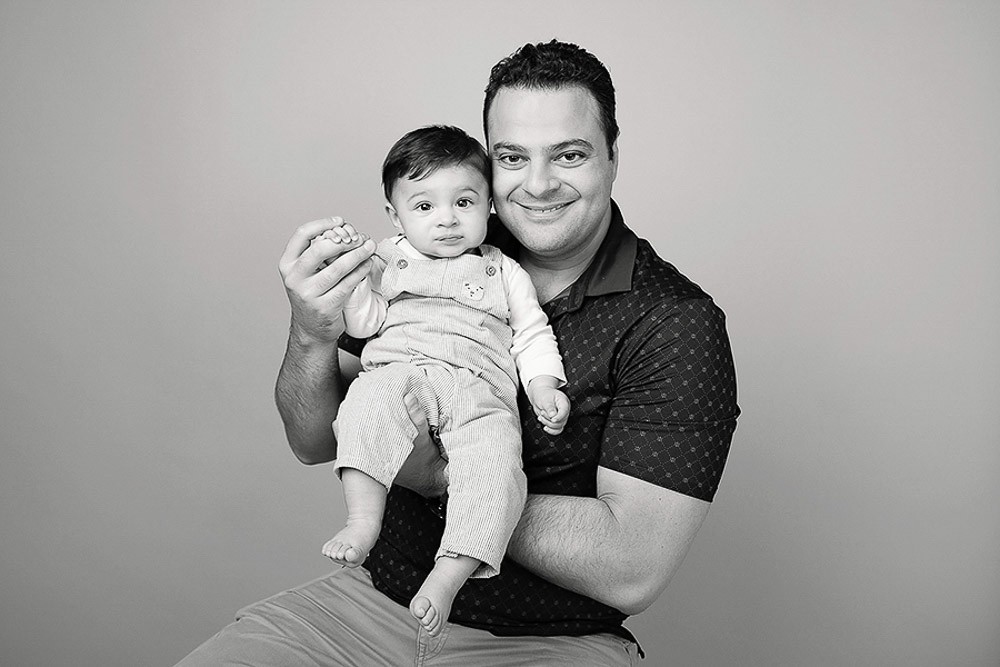 father and baby studio photoshoot